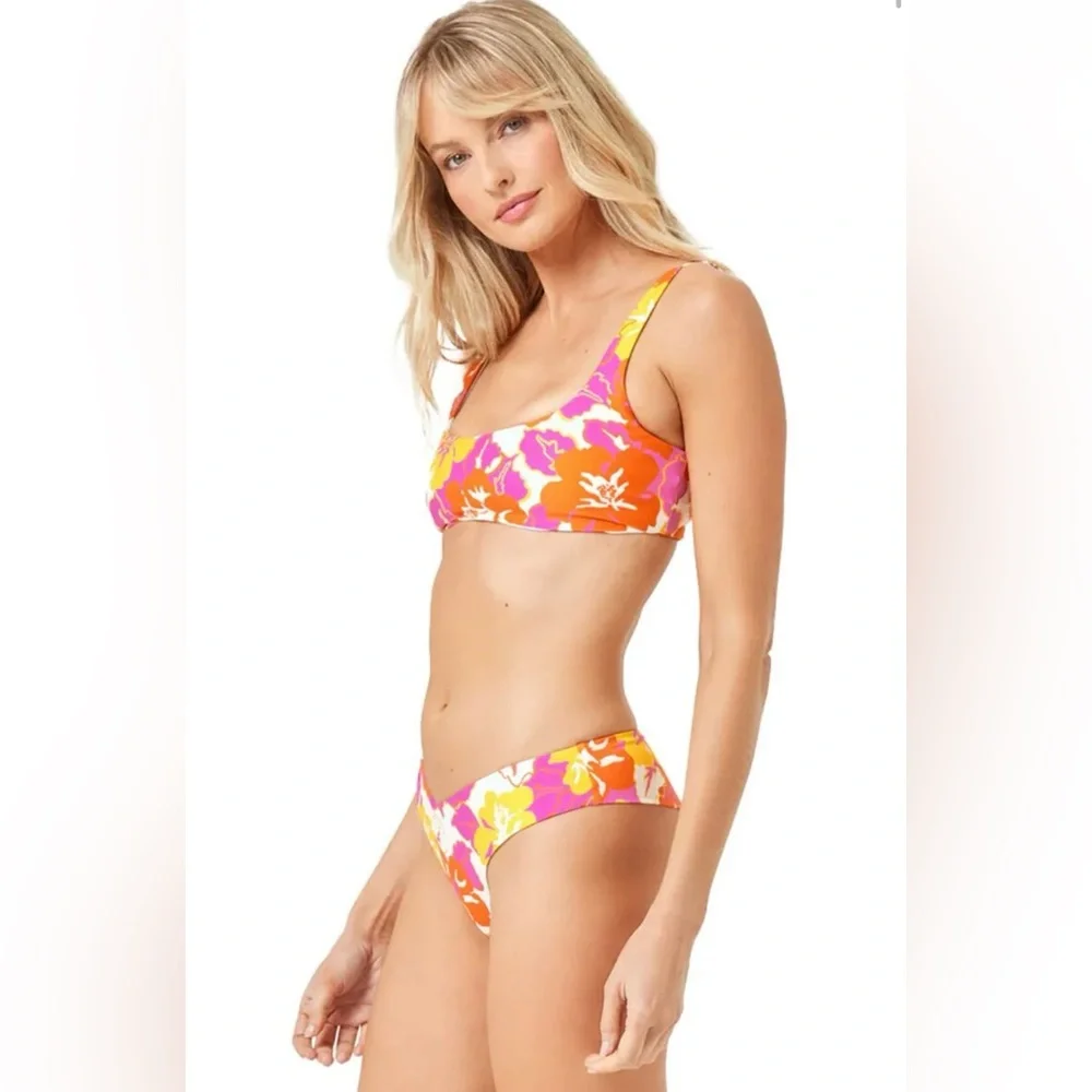 L*Space Prince Bikini Top & Rocky Bottom Classic Tropical Swimwear Set Medium